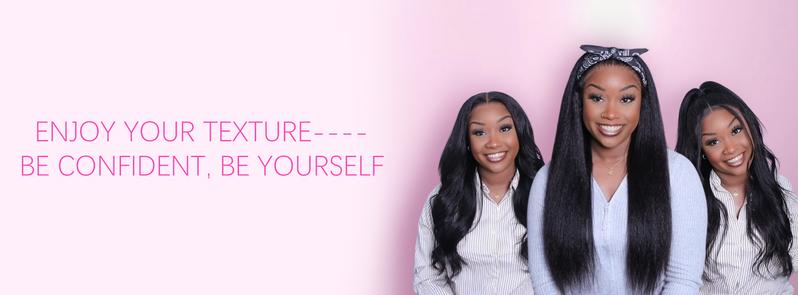 BGMgirl M-cap 9x6 Kinky Straight/ Yaki Straight Wear Go 180% Density Pre-Bleached HD Lace Glueless Wig Pre Plucked Hairline Human Hair