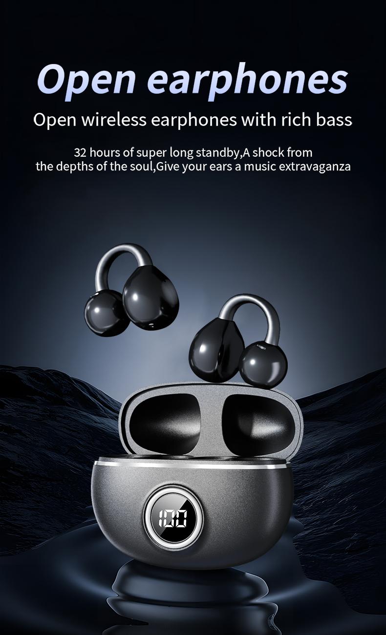 Acer OHR512 Open-Ear Earbuds, Clip-On Headphones, Bluetooth5.4，Lightweight Comfort, Firm-Shell Design, HIFI Sound,Listen to music, make phone calls, work, exercise, Suitable for smartphones such as Apple and Samsung Audio Headset Electronic ear headphone