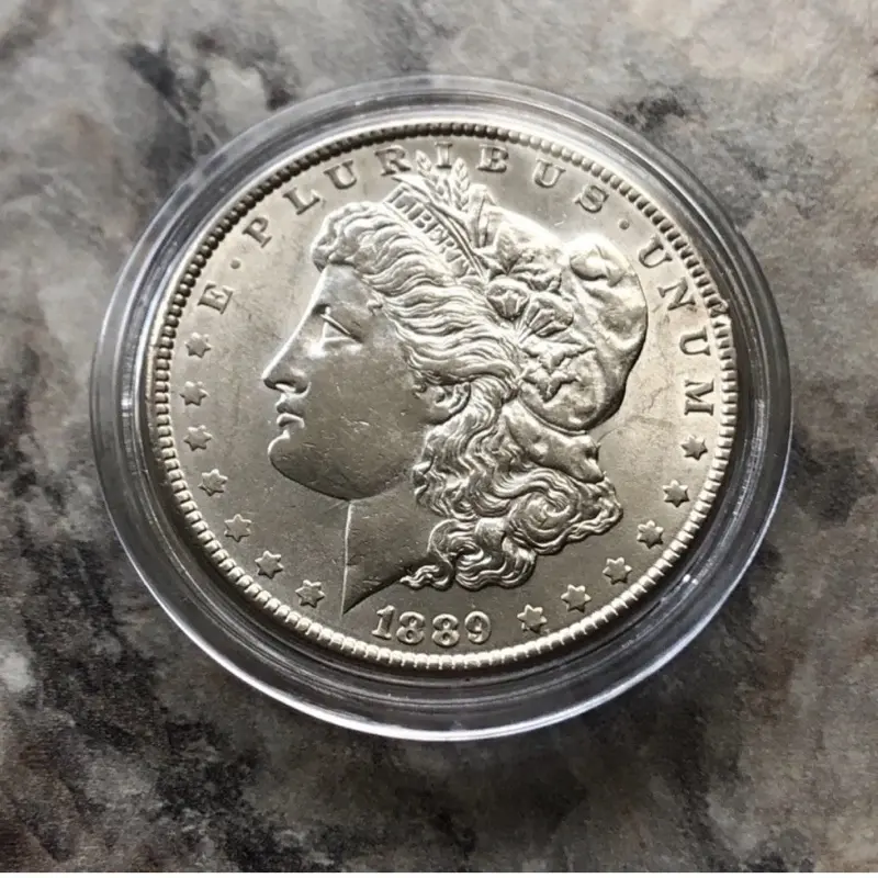 1889 Morgan Silver Dollar in Uncirculated Mint Condition.
