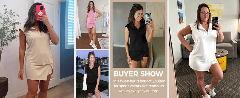 [HOT] Fisoew Womens 2 Piece Skirt Sets Summer Sleeveless Half Zip Sweatshirt Athletic Skorts Tennis Outfits Casual Sweatsuits #Springtok #ValentinesDay