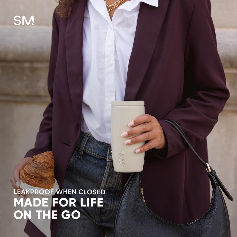 Simple Modern 16oz Signature Voyager Insulated Tumbler with 360° Lid and Ceramic Lining - Leak Proof - Dishwasher Safe