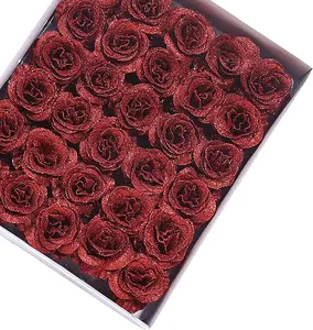Red Glitter Rose Heads (30 pcs) Red Glitter Rose Heads (30 pcs)