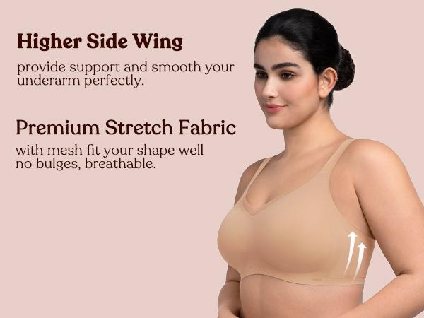 HSIA Roxy Airy Mesh Crossover Comfortable Breathable Jelly Seamless Padded Lightly Lined Wireless Bra Womenswear Everyday  Soft Smooth