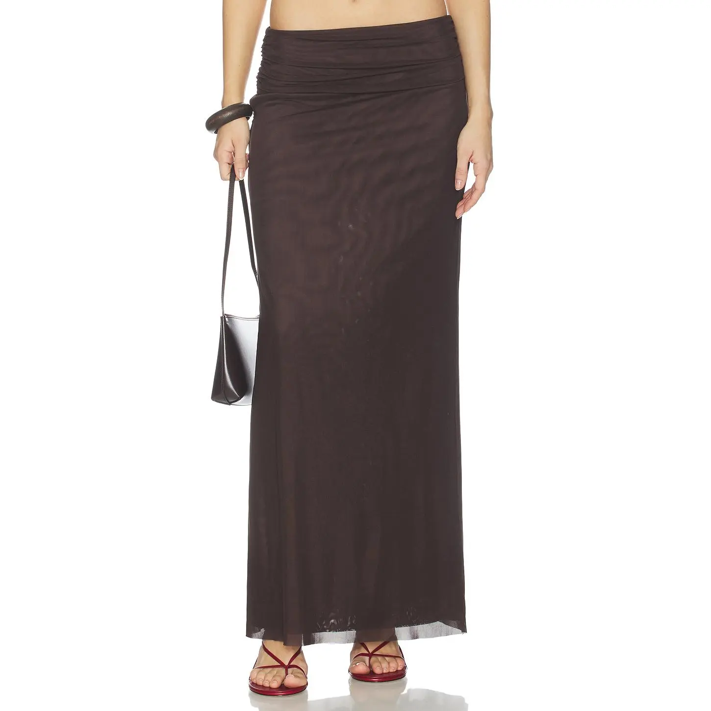 Bec + Bridge Eva Maxi Skirt in Dark Chocolate