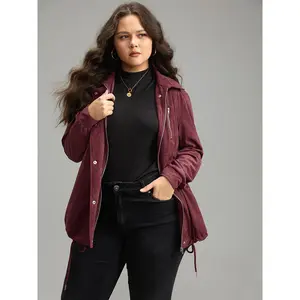 【Pocket Approved 】BLOOMCHIC Plain Pocket Zipper Fly Drawstring Jacket 2026 Summer Vibes Fit Fabric Swimweek