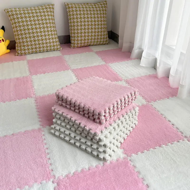16-Piece Plush Patchwork Rug Set for Bedroom, Window Sill, Doorway, Easy Clean Washable Customizable Home Decor Carpet, Decorative Rug