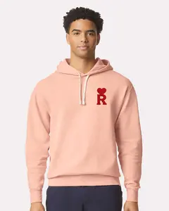 Custom Initial Heart Hoodie | Embroidered Letter Hoodie | Personalized Name Hoodie | Vintage Washed Unisex Hoodie  | Paris