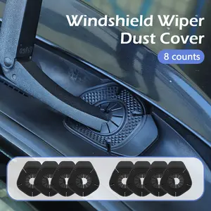 8 Counts car windshield wiper dust covers, tool free install silicone wiper protection covers