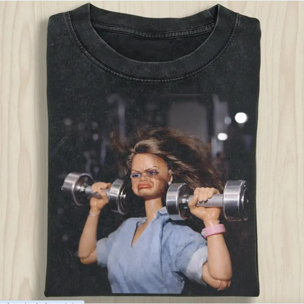 Funny Gym Doll Shirt, Vintage Workout Meme Tee, Retro Fitness Graphic T-Shirt, Sassy Gym Humor Gift for Women Unisex Style, Full Color, Top Womenswear