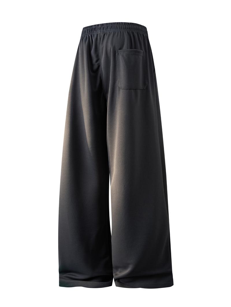 CCCMAI Men's Solid Thermal Lined Drawstring Waist Pants, Casual Comfy Regular Fit Straight Leg Trousers for Fall Winter, Men's Bottoms for Daily Wear Menswear Plain Loose