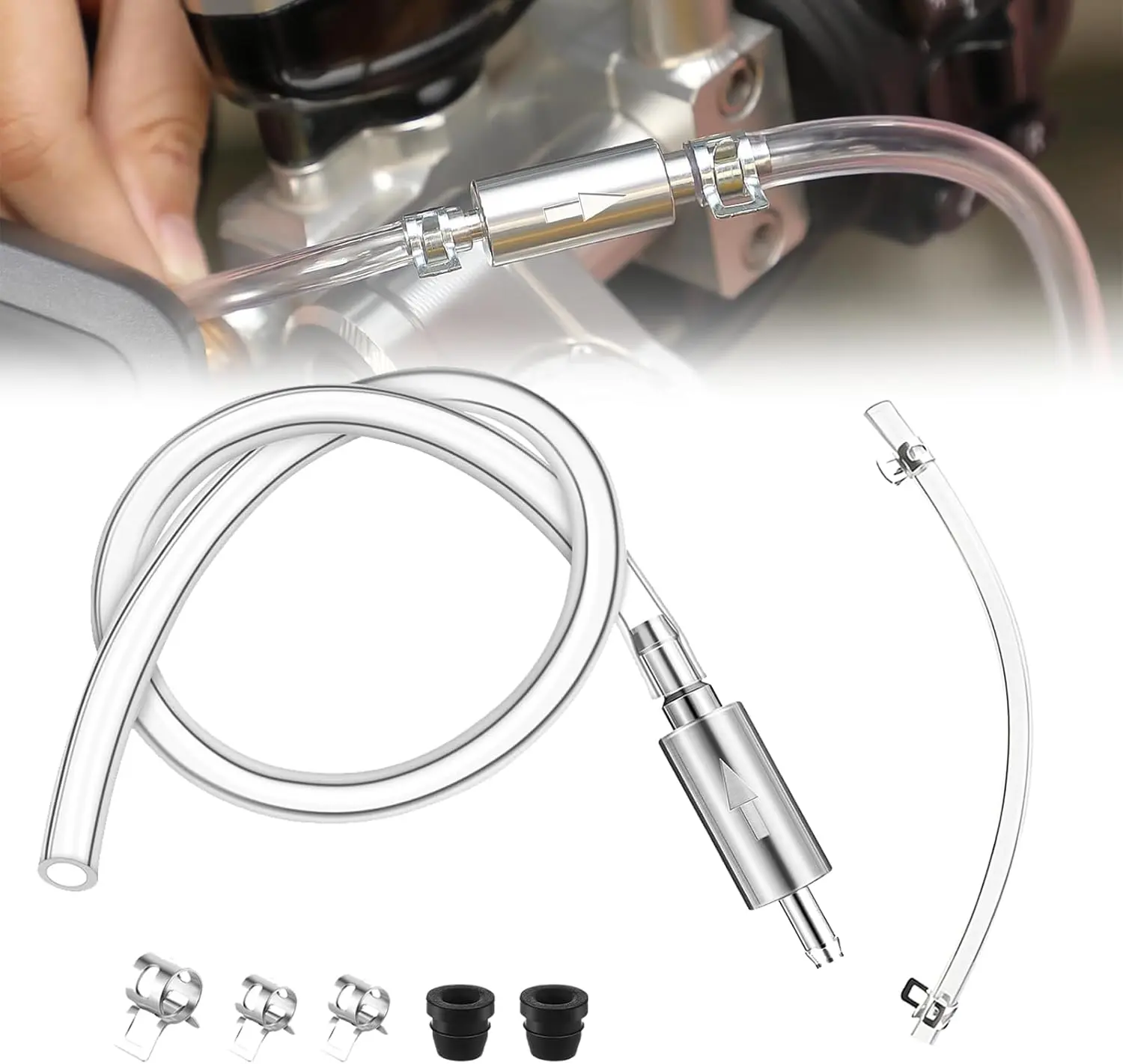 Brake Bleeder Kit,Brake Fluid Bleeder Kit Includes 2PCS Brake Bleeder Hose,2PCS One Way Check Valve,Universal Break Bleeder Kit Car Accessories for Car Motorbike BikeÇ