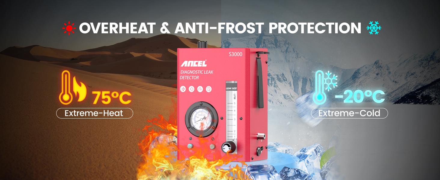 ANCEL S3000 Automotive Smoke Machine with Built-in Air Compressor Professional Leak Detector for EVAP Vacuum Fuel & More Car Vehicle Leak Testing