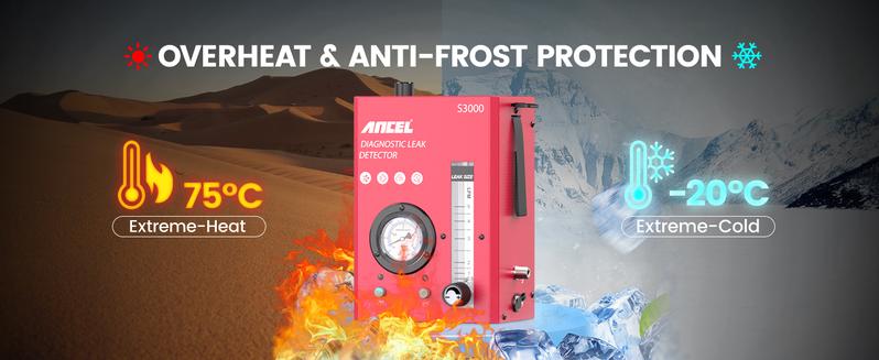 ANCEL S3000 Automotive Smoke Machine with Built-in Air Compressor Professional Leak Detector for EVAP Vacuum Fuel & More Car Vehicle Leak Testing