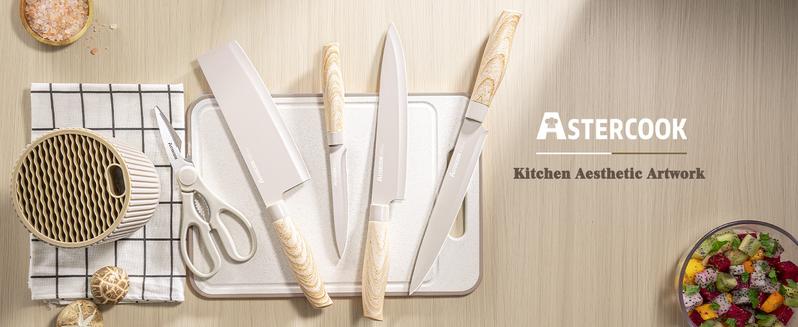 Astercook 6-piece stainless steel knife set that is highly contagious, anti-rust, and can be cleaned in the dishwasher. It is sharp. valorant beta knife