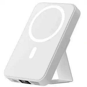 10000mAh Magnetic Wireless Power Bank with Foldable Stand, Hands-Free Watching，Fast Charging, LED Display, for iPhone 17/16/15/14/13/12 Pro/Pro Max