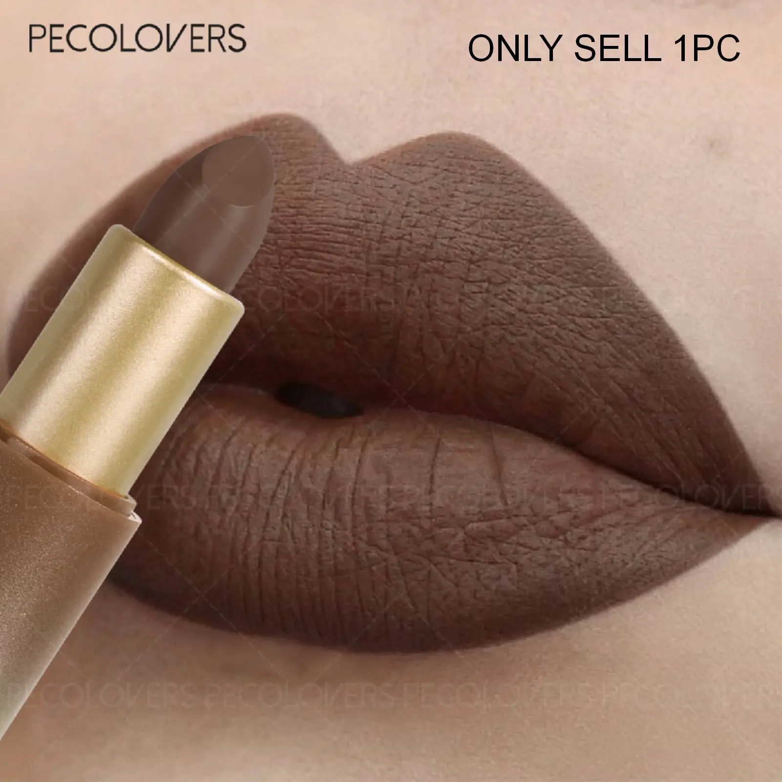 1pc Light Brown Lipstick, Individual Lipsticks, Lightweight and Non-Stick, Soft and Matte Texture, Smooth and High Color Rendering, Waterproof and Oil-Resistant, Long-Lasting, for Daily Use, Multi-Color Lipstick, Lip Cosmetics, Lip Products