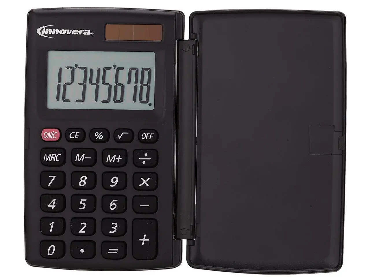 Innovera IVR15921 15921 Pocket Calculator with Hard Shell Flip Cover, 8-Digit, LCD