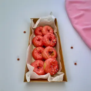 Cherry Glazed Doughnut Wax Melts - Sweet Cherry Notes Pink Glaze & Sprinkles Calorie-Free Aroma for Home Decoration Scented Candles