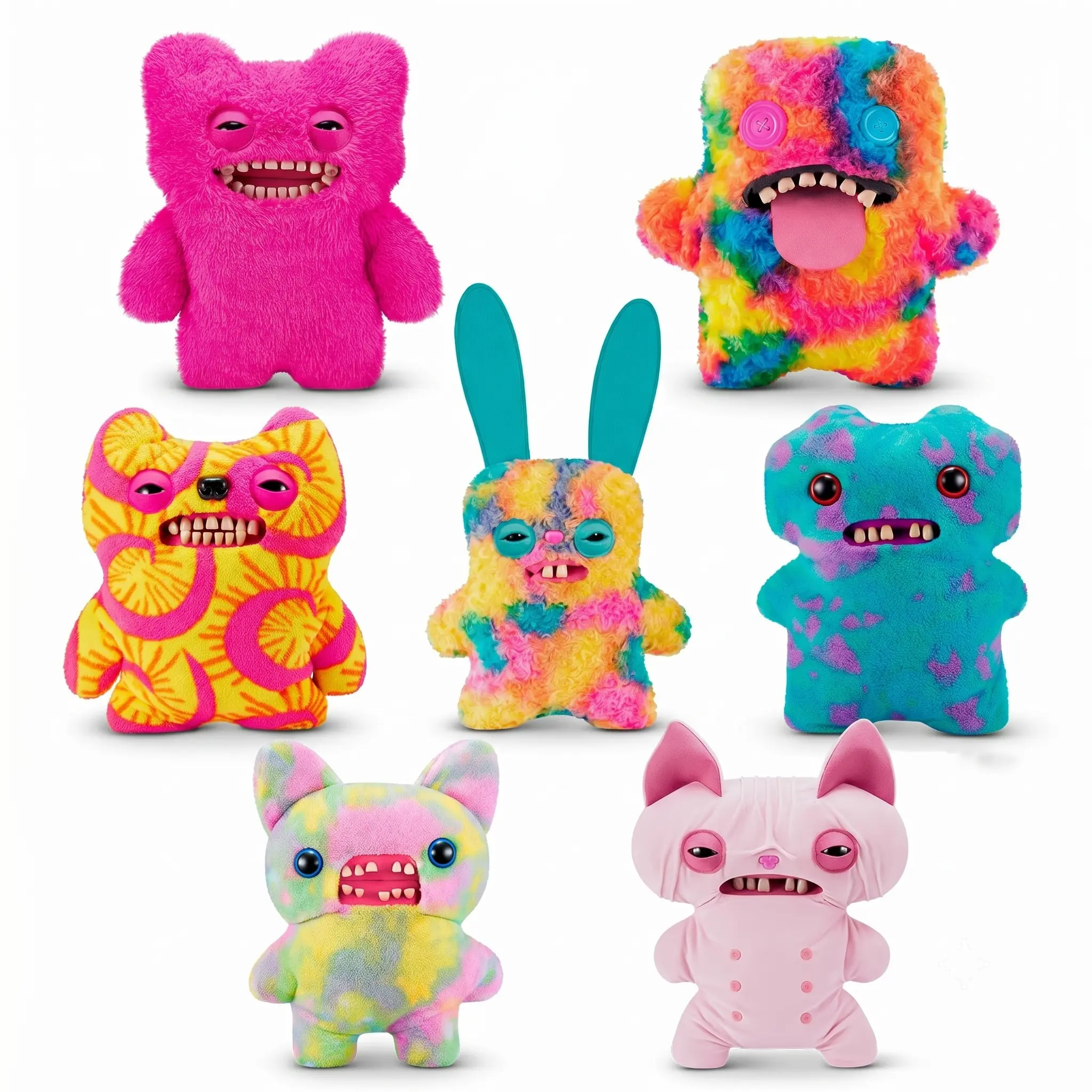 Fuggler Big Fugg Giant Plush Toy  19"  - Massive Ugly-Cute Stuffed Animal, Funny Tie-Dye Monster Room Decor, Quirky Huggable Gift for Teens, Adults & Collectors