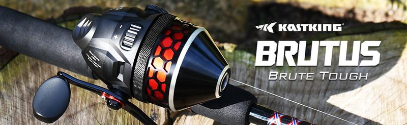 KastKing Brutus Spinning & SpinCast Combo, Fishing Rod and Reel Combo, Custom Tackle Kit, Pre-Spooled Line, Brute Tuff Blank, Stainless Steel Guide, EVA Handles, Custom Graphite Reel Seat