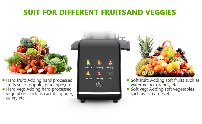 COWSAR Cold Press Juicer, 4.35" Large Feed Chute Electric Juicer Machine, High Juice Yield Slow Masticating Juicer for Whole Vegetables & Fruits, Easy Assemble & Cleaning