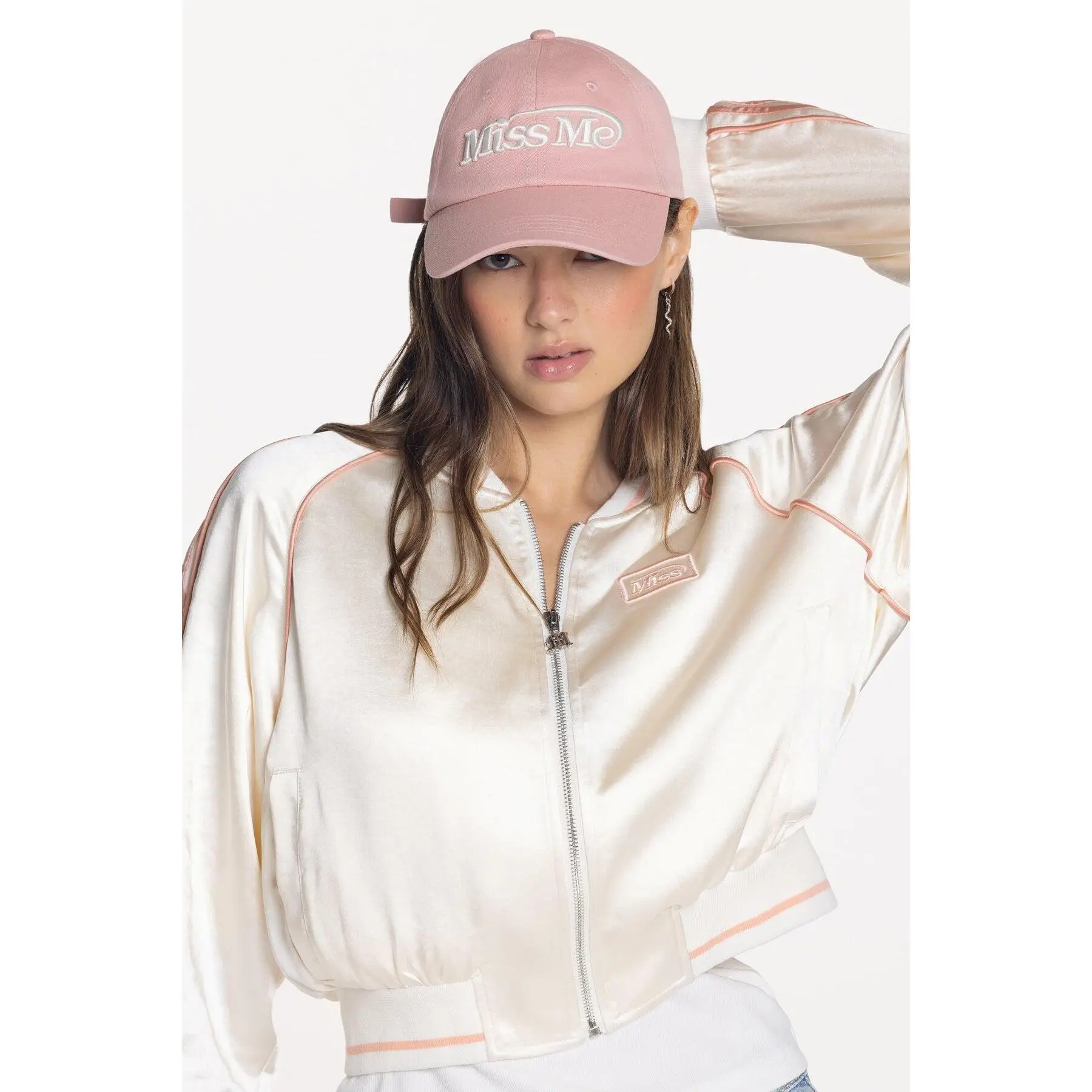 MissMe Cap Sporty Casual Summer Hat with Embroidered Vintage Branding Adjustable Back Strap 100% Cotton