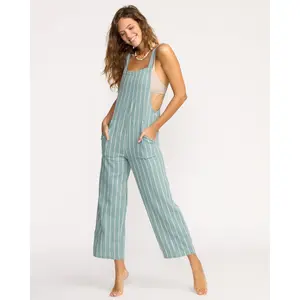 BILLABONG Women's Pacific Time Jumpsuit, Relaxed Fit Adjustable Strap Front Pocket Jumpsuit ,100% cotton, Casual One Piece Beach Vacation Outfit