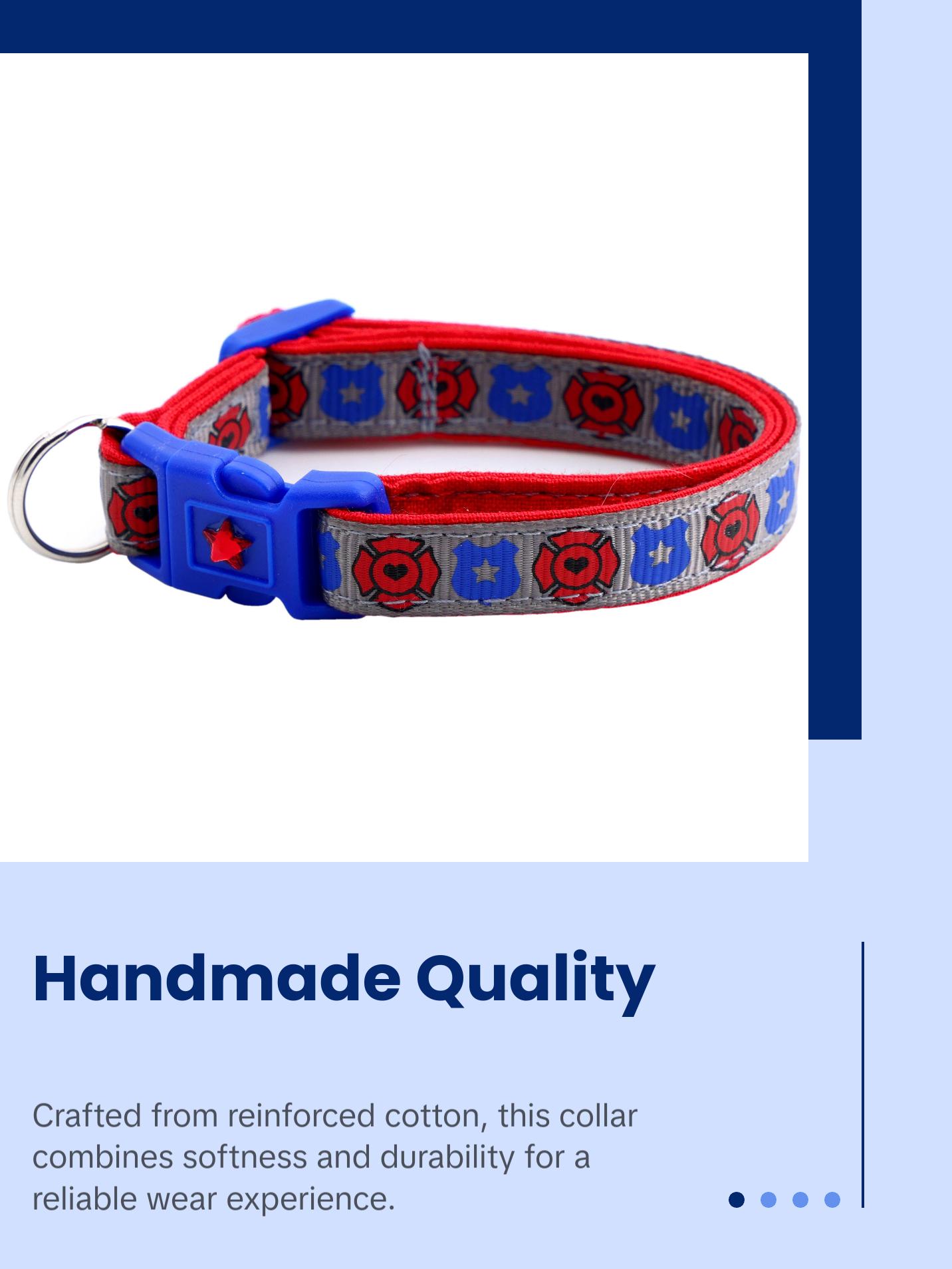 Firefighter and Police Breakaway Safety Cat Collar With Jingle Bell & Charm by Pugs2Persians Police Cop Law Enforcement First Responder Badge Fire Fighter