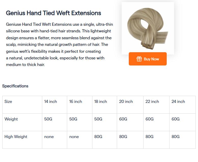 Full Shine Sew In Extensions and Genius Weft Hair Extensions Natural Straight Human Hair 50G-105G