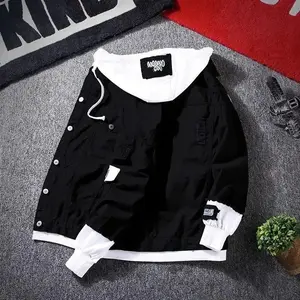 New Spring Autumn Denim Jacket For Men Trendy Korean Style Casual Baseball Uniform Versatile Couple Jacket regular fit casual style colorblock raglan Longsleeves Womenswear Coats Day
