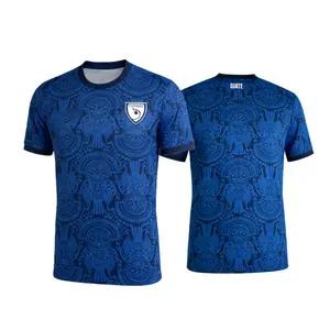 2025 Guatemala National Team Pre-Match Navy Short Sleeve Soccer Jersey Fans Version Breathable