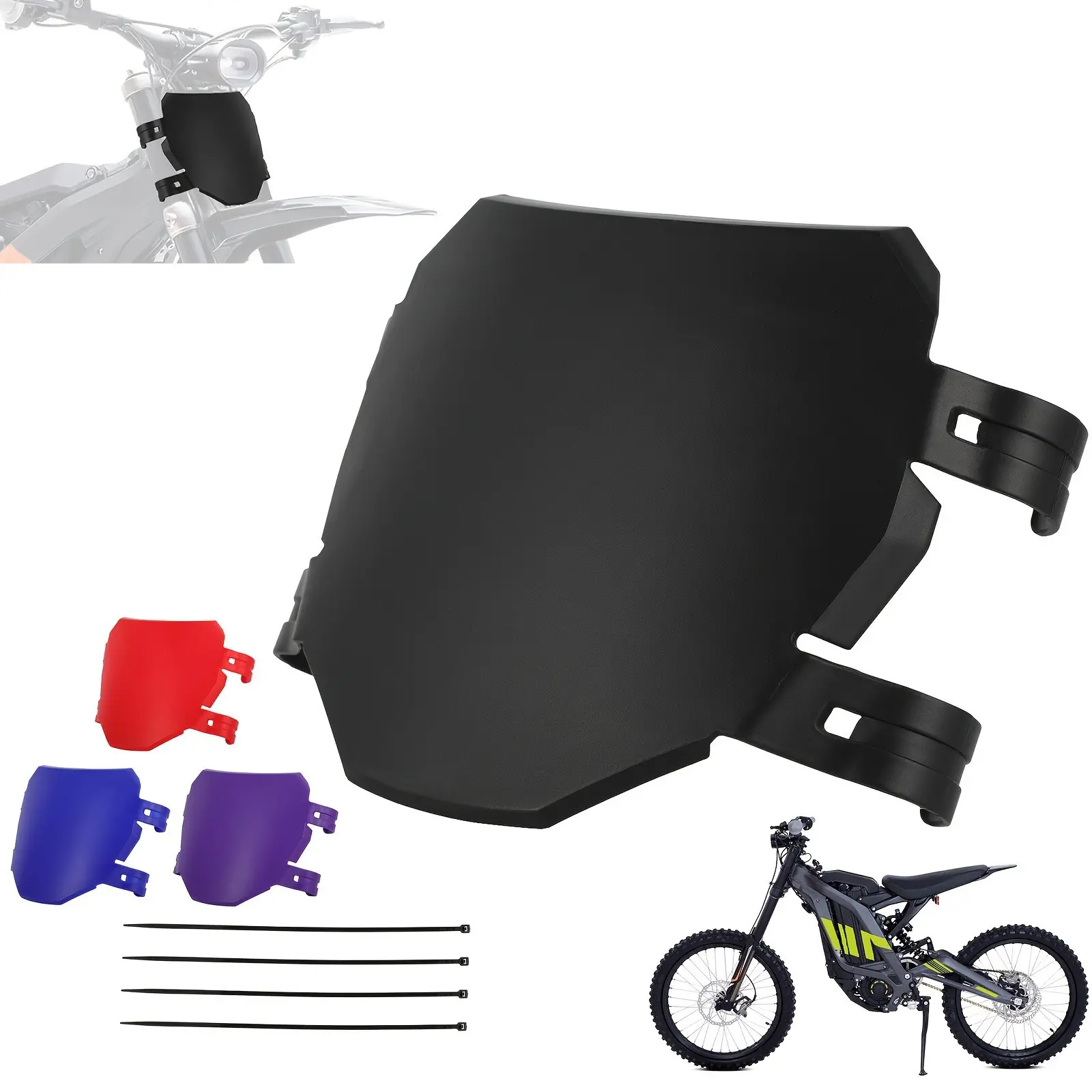 Electric Dirt Bike Front Number Plate Replacement Cover Plates, Motorcycle, Compatible with Sur Ron, Light Bee, Talaria, Super73, E-Ride Pro, Ventus One, Ebike