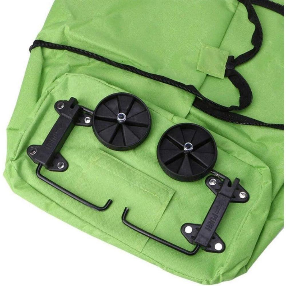 2-in-1 Foldable Shopping Cart with Wheels,Waterproof & Sturdy Grocery Bag Hand Truck, Collapsible Portable Rolling Tote for Supermarket,Laundry, lbs Capacity,Waterproof Oxford Fabric