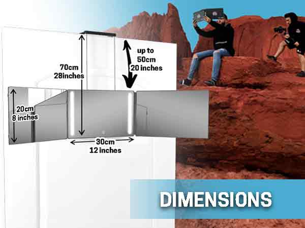 LIPFI'S 360 Barber Mirror – 3 Way Mirror for Self Hair Cutting, Adjustable Trifold Barber Mirror, 3 Sided Tri Fold Self Haircut System for Men & Women Braiding, Professional Mirror for Fades, Lineups, Tapers & Grooming, Folding Mirror for Home & Barbers