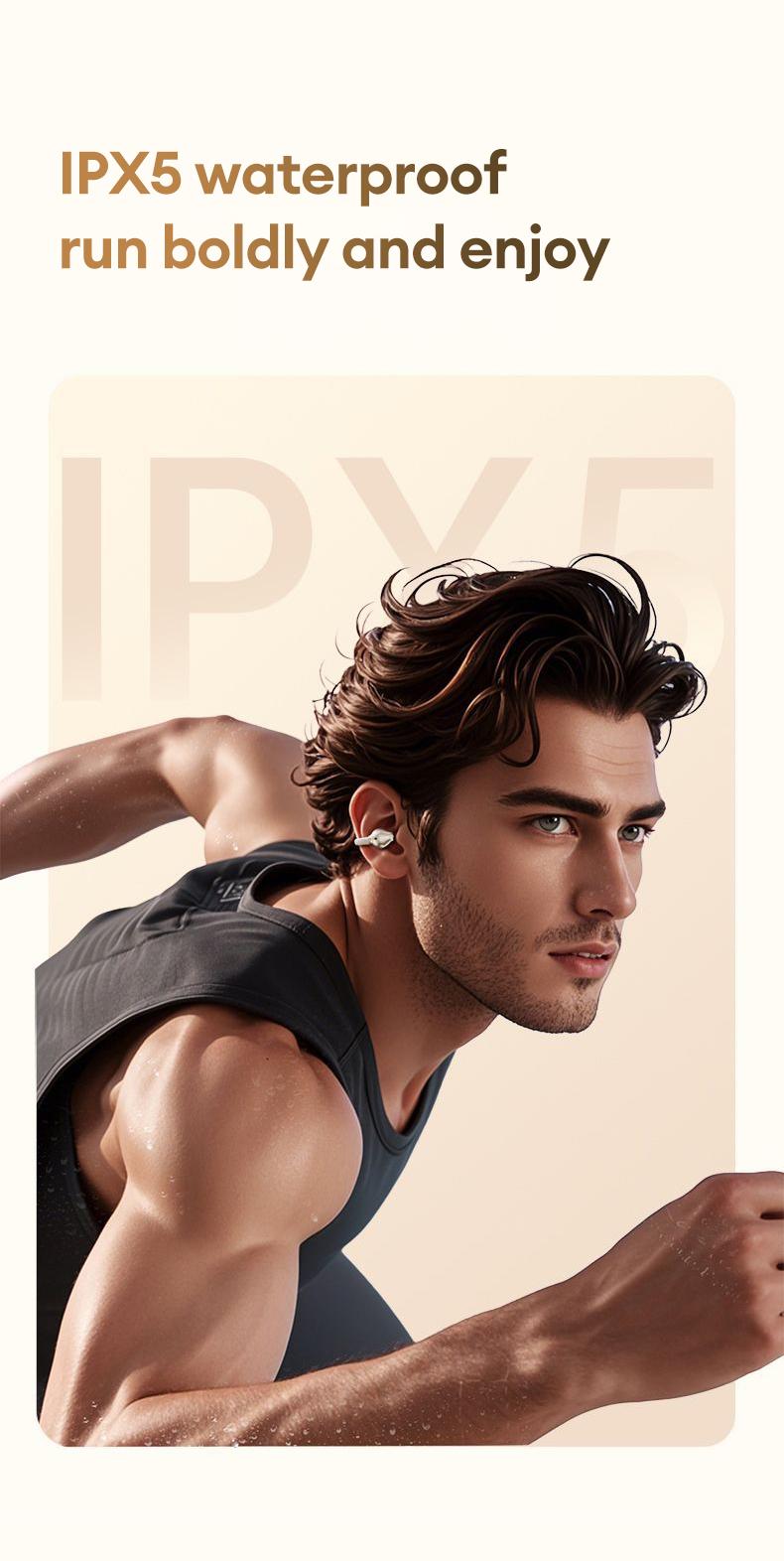 PAXA Earclip C7 Clip-on Design Wireless Earphones, Upgraded Panoramic Sound Headset, Comfortable Wearing & IPX5 Waterproof Sports Earbuds for Work, Fitness