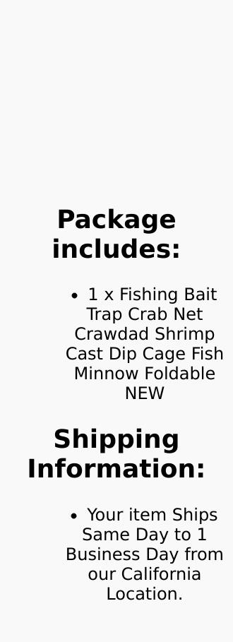 Portable Fishing Bait Trap for Crab Crawdad & Shrimp Foldable Dip Cage for Minnow Catching Quantity Per Pack 1