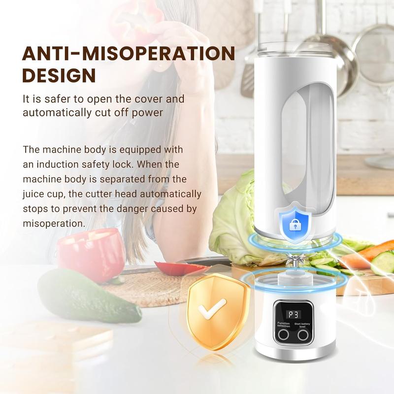 Leak Proof Design,Mini Portable Juicer Blender,Perfect for Liquid Diets,Smoothies,Shakes,USB Rechargeable & Easy to Clean,Back-to-School Gifts cup portable vegetable Fruit,Utensils