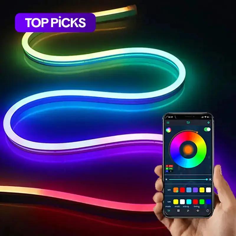 USB-Powered RGB Color-Changing LED Strip Light with App Control, Ambient Backlight for TV, Computer, Bedroom & Living Room, Decorative Neon Accent Light, Smart LED Lighting, Great Christmas Gift