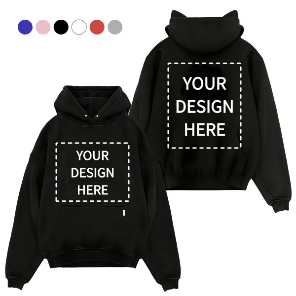 Custom 100% Cotton Tee, Sweatshirt, 50/50 Blend Hoodie - Men's Round Neck Short-Sleeve Tops with Fade-Resistant Digital Prints, Classic Personalized Festive & Party Supplies Casual Wear