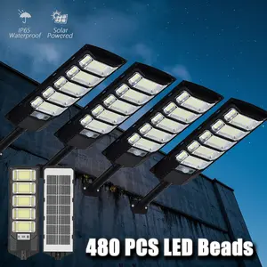 4/2Pcs Solar Street Lights Outdoor Waterproof Dusk to Dawn Solar Powered Wall Mount Lamp Motion Sensor Security Remote Control Yard Parking Driveway