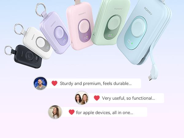 RORRY 20000mAh Portable Charger PD 30W Power Bank with 2 Built-in Cables Super Fast Charging Battery Pack with Keychain Travel Essentials for iPhone 17-11 Apple Watch iPad Android Perfect Gift SpringStatements RORRY 20000mAh Portable Charger PD 30W Power Bank with 2 Built-in Cables Super Fast Charging Battery Pack with Keychain Travel Essentials for iPhone 17-11 Apple Watch iPad Android Perfect Gift SpringStatements