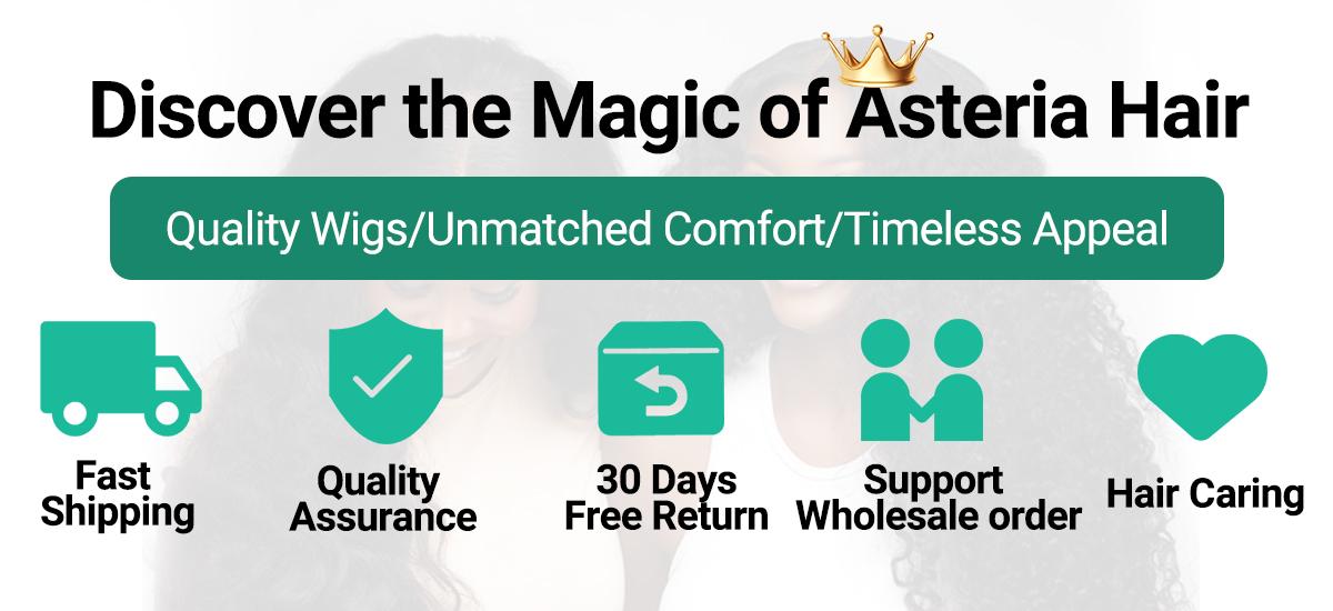 [Spring Must Have]Asteria Hair Glueless Pre-Styled Straight Lace Closure Human Hair Wig 8x6 Pre Cut Lace Ready To Go Wig