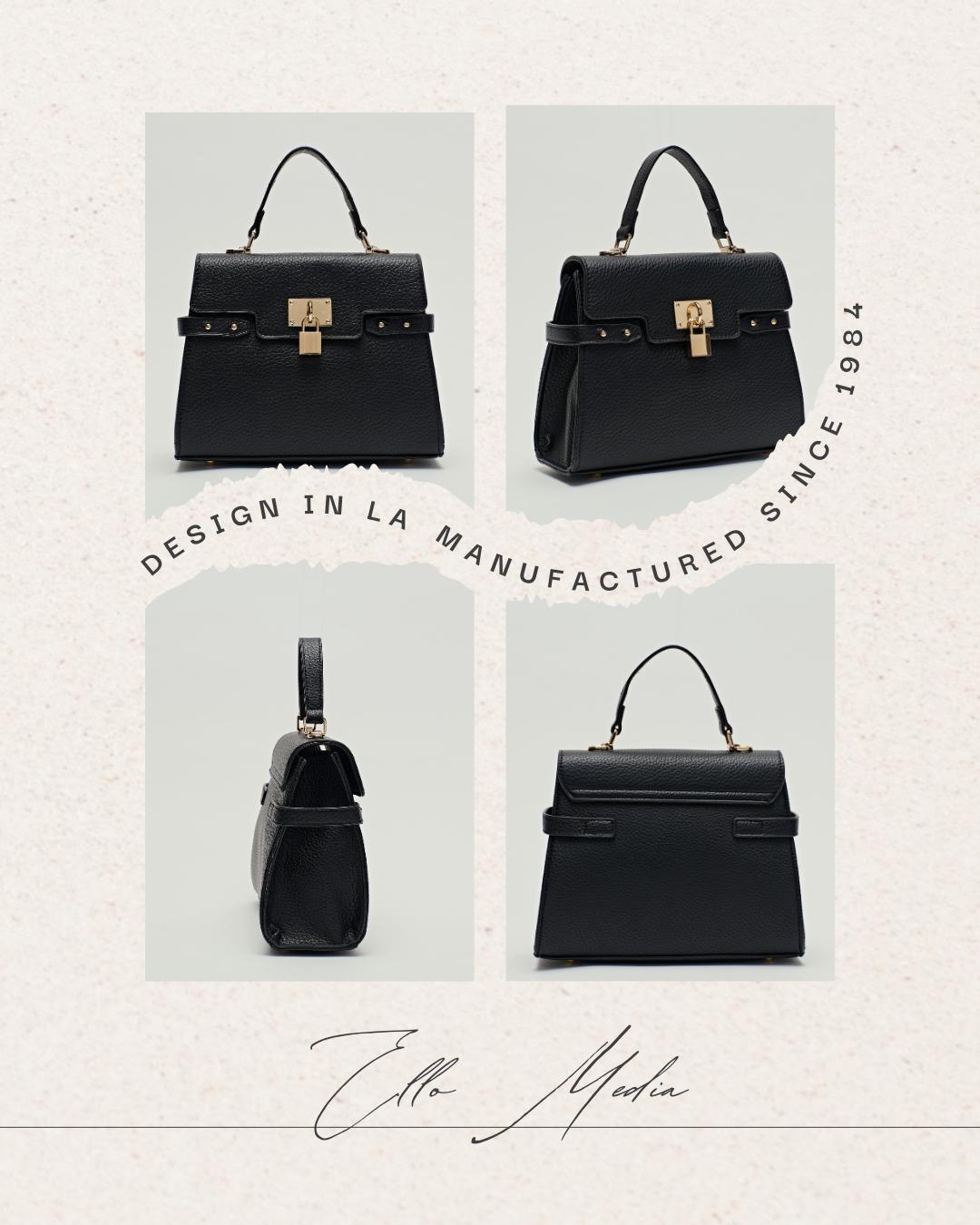 Women’s Multi-Color Elegant Textured Zipper Shoulder Bag – Structured Vegan Leather Top Handle Purse with Gold Lock Closure, Adjustable Strap, and Spacious Capacity for Everyday Use