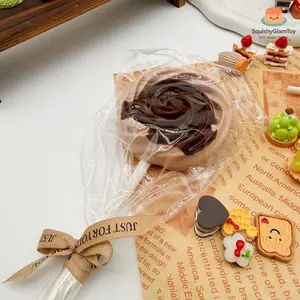 SquishyGlamToy Chocolate Cream Lollipop Squishy Chocolate Swirl Candy | Dessert Style | Taba Squishy | Soft Slow Rising