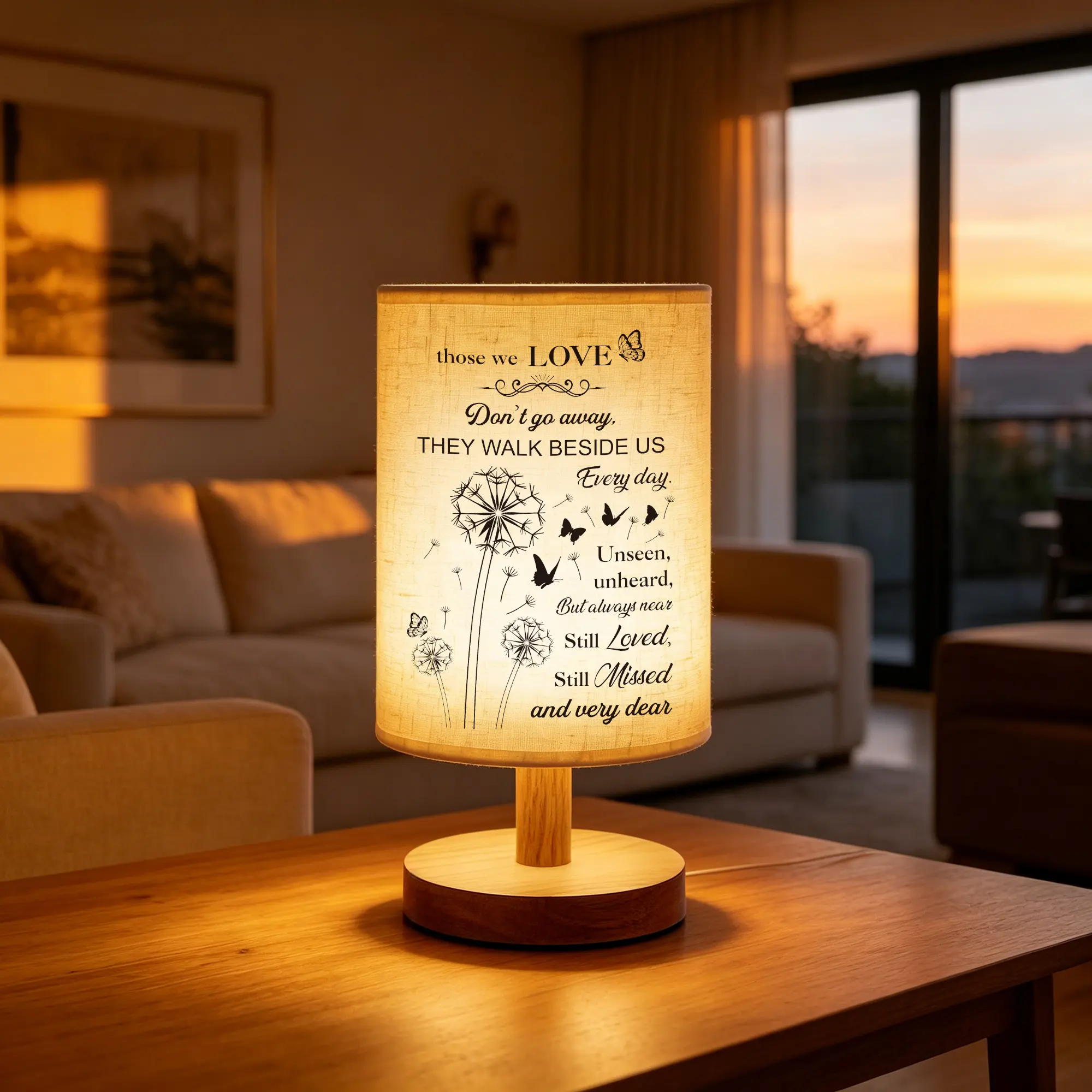 Memorial Sympathy Lamp - Bereavement Condolence Gift for Loss of Parent, Funeral Comfort Decor, Remembrance Piece for Ashes, Home Decor Accent