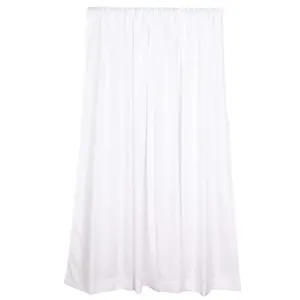 2 Pack 5ftx8ft White Polyester Backdrop Drape Curtains With Rod Pockets, Event Divider Panels 130GSM