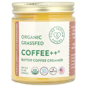 Pure Indian Foods Coffee++®, Organic Grassfed Butter Coffee Creamer, 8.5 fl oz (250 ml)