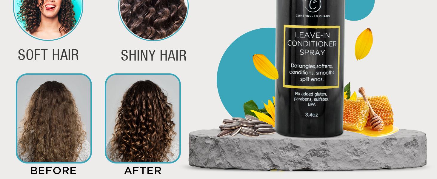 Leave in Conditioner Detangling Spray, Repairs, Softens, Hydrates, UV and Heat Protection Lightweight for All Hair Types