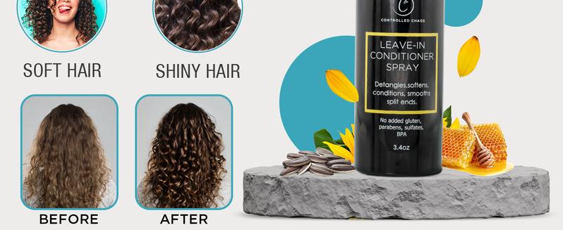 Leave in Conditioner Detangling Spray, Repairs, Softens, Hydrates, UV and Heat Protection Lightweight for All Hair Types