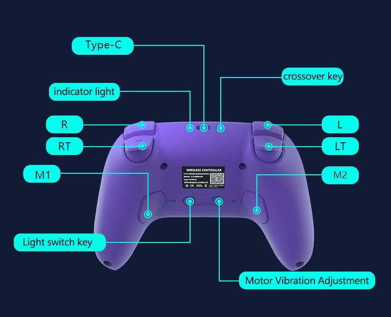 YUYIU Wind Chaser 1 Multi-Platform Wireless Controller for Switch PC Steam with Hall Effect Joystick Dual Vibration Macro Back Buttons 1000Hz Polling 6-Axis Gyro & Turbo